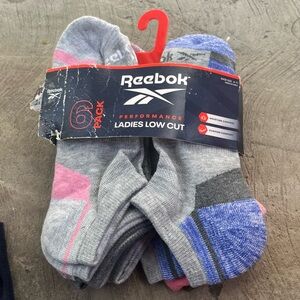 Reebok Performance Ladies Low Cut Socks - Gray, Pink, Blue
